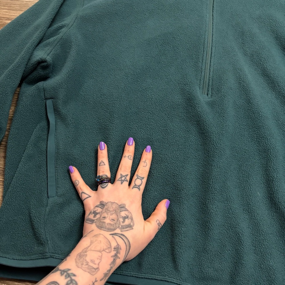 Lululemon Oversized-Fit Fleece Half-Zip (Green Jasper) Size L - Picture 6 of 8